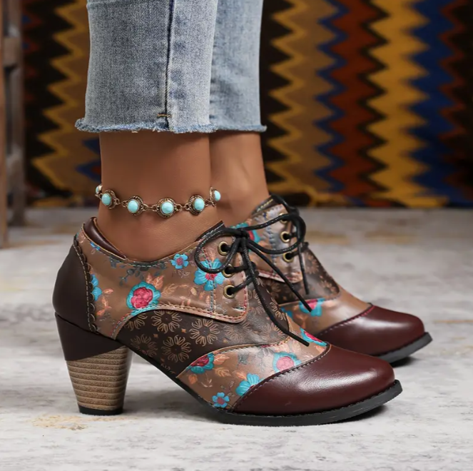 Women's floral ankle boots