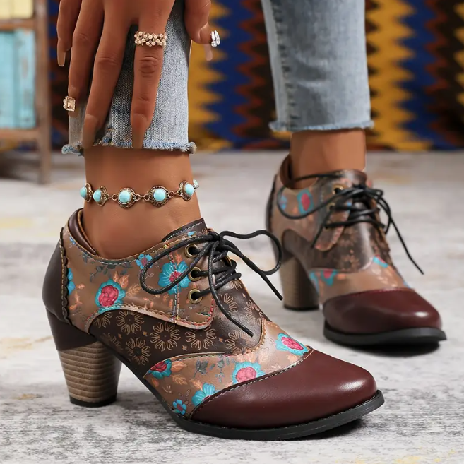 Women's floral ankle boots