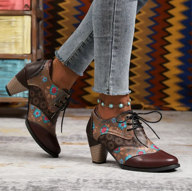 Women's floral ankle boots
