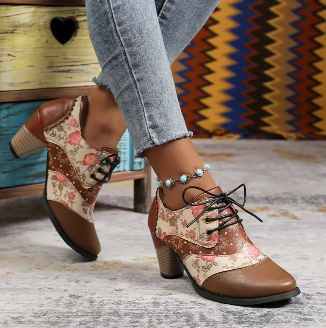 Women's floral ankle boots