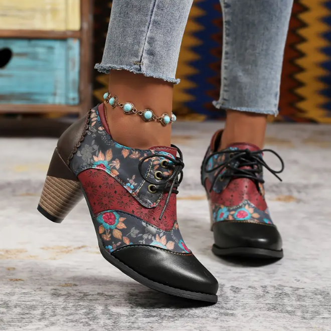 Women's floral ankle boots
