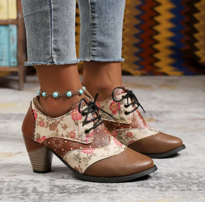 Women's floral ankle boots