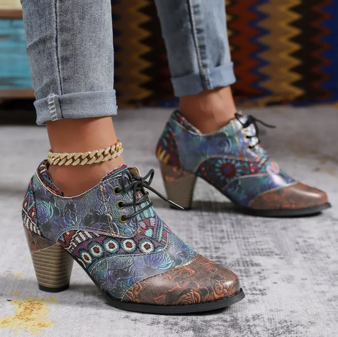 Women's floral ankle boots