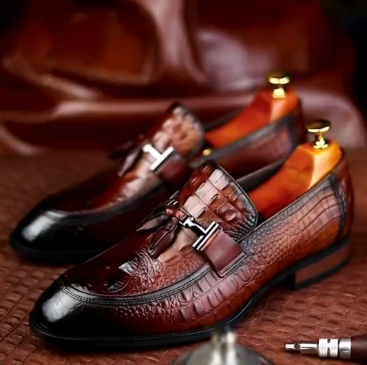 Men's brown casual leather shoes