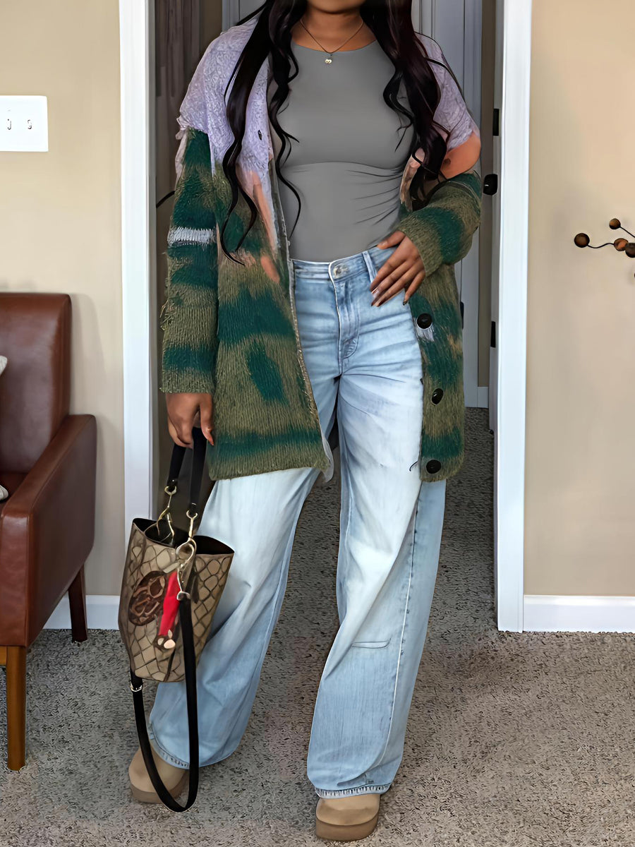 Printed Winter Warm Sweater Cardigan