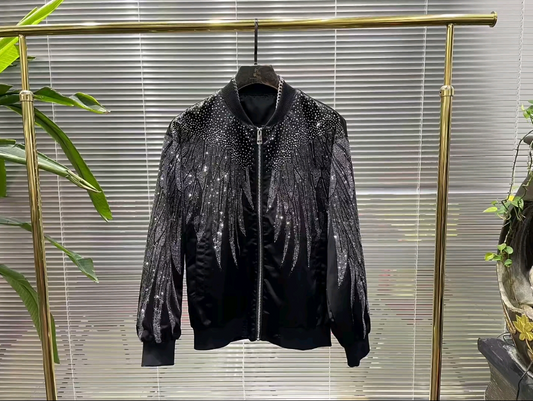 Rhinestone-embellished wing jacket