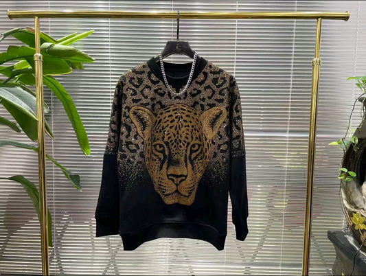 Rhinestone Leopard Top