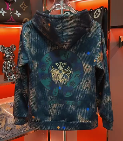 Fashionable patterned woven hoodie