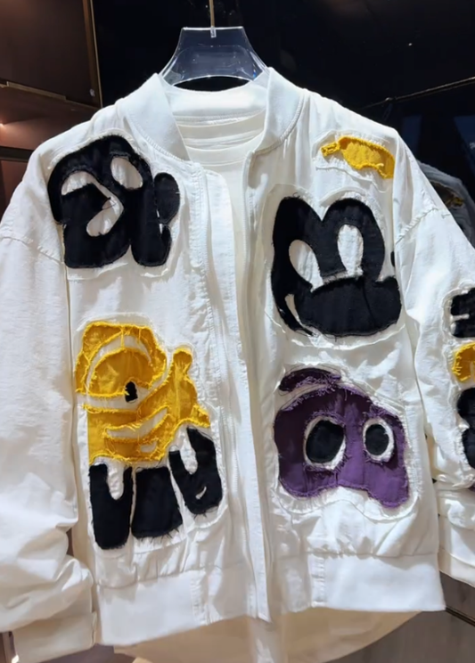 Heavy-duty patchwork baseball jacket