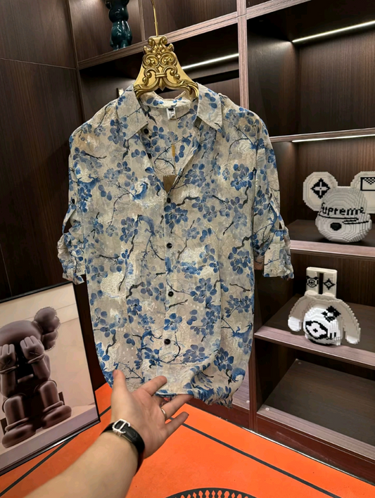 Ultra-thin breathable floral shirt