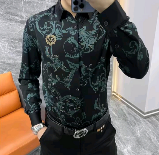 Printed slim-fit shirt