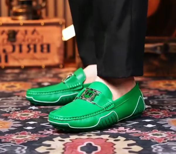 Men's casual flat leather shoes