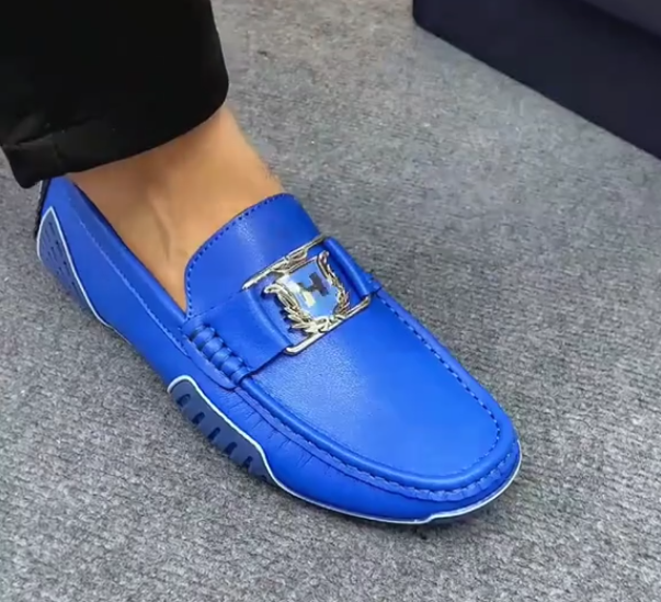 Men's casual flat leather shoes