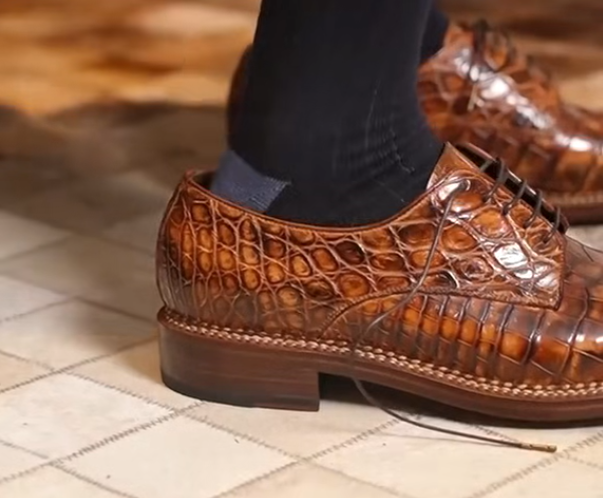 Crocodile pattern men's business leather shoes