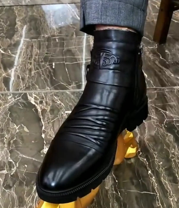 Men's mid-low top casual leather shoes