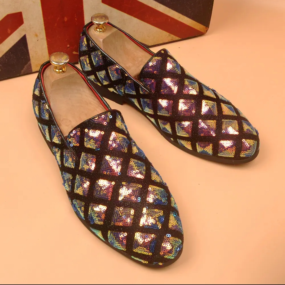 Sequined trendy loafers