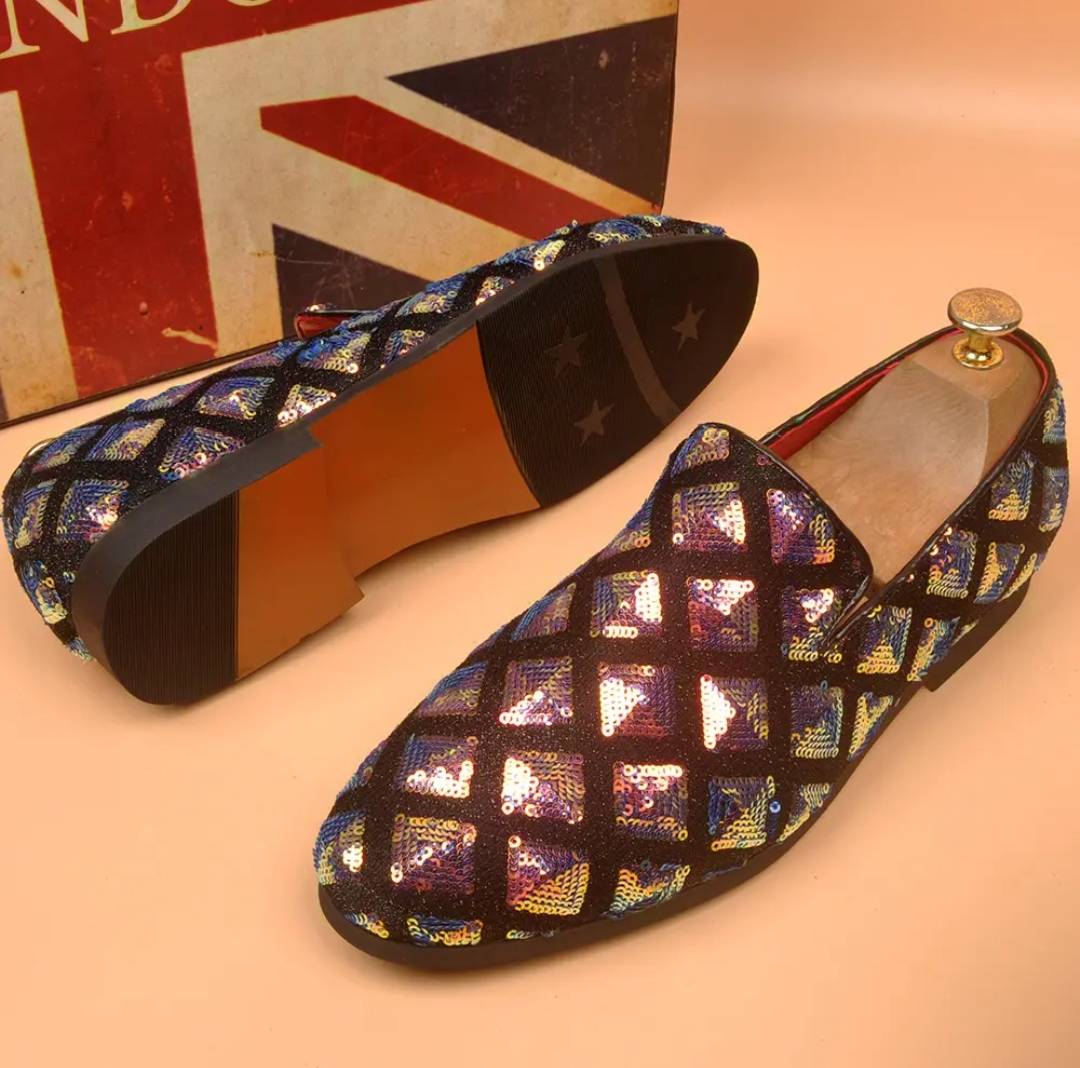 Sequined trendy loafers