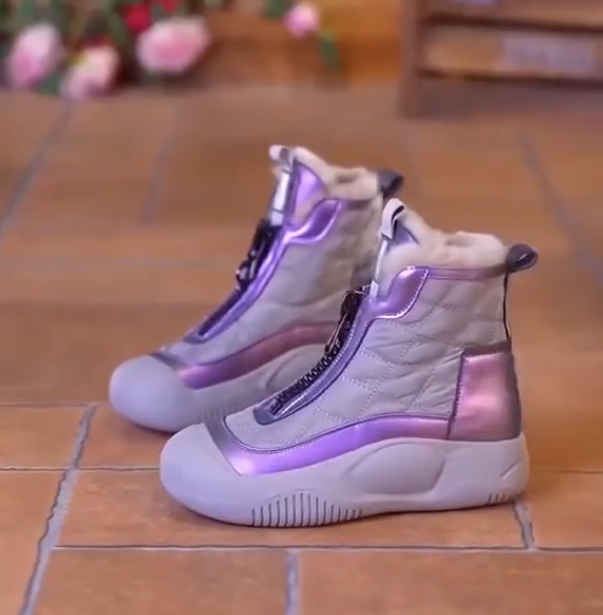 Zippered furry Martin boots