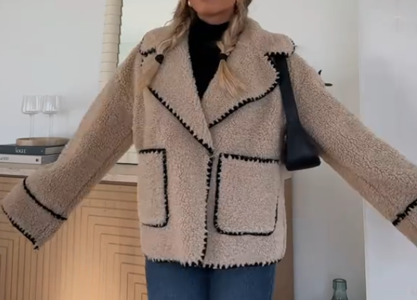 Large pocket plush jacket