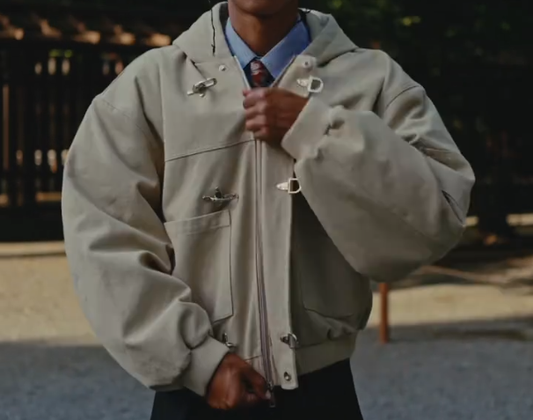 Three-button zip-up jacket