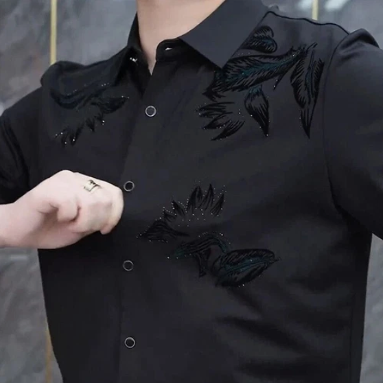 Men's luxury rhinestone shirt
