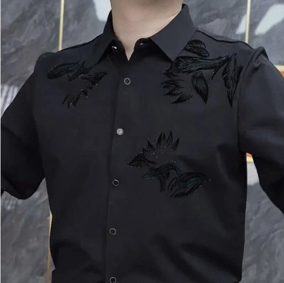 Men's luxury rhinestone shirt
