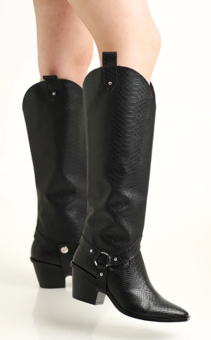 Two-in-one genuine leather pointed-toe boots