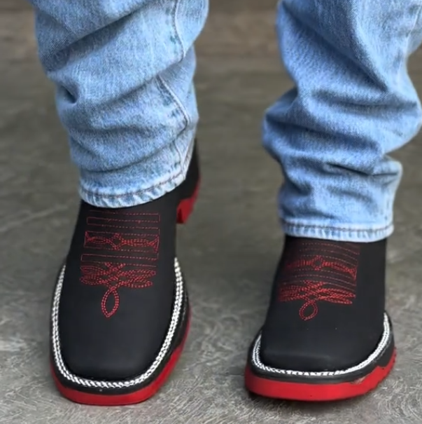 Men's Square Heel Dual Density Genuine Leather Boots