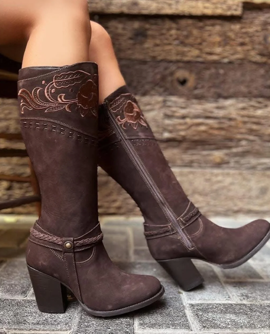 Exquisite chocolate women's boots