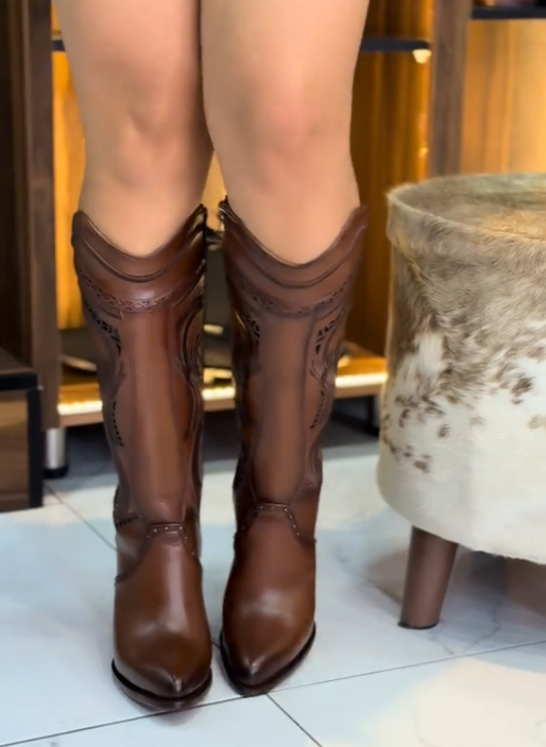 Exquisite women's over-the-knee leather boots