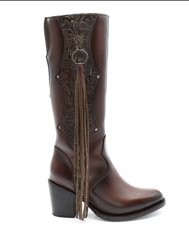 Women's deerskin tassel high boots