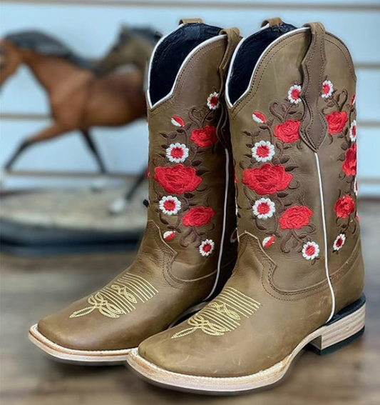 Floral Embroidery Vintage Women's Boots