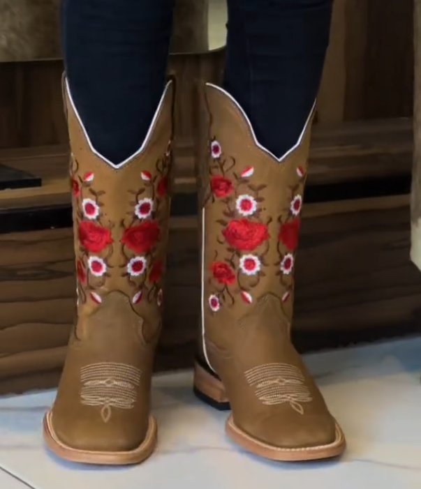 Floral Embroidery Vintage Women's Boots
