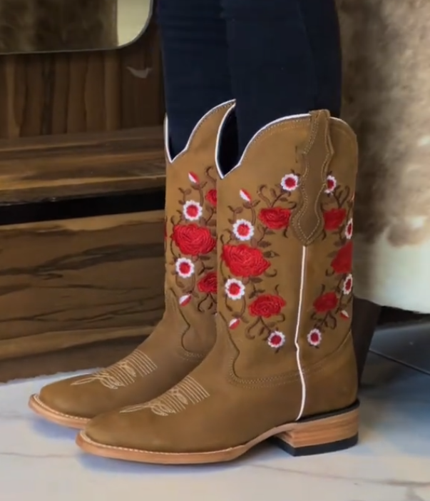 Floral Embroidery Vintage Women's Boots