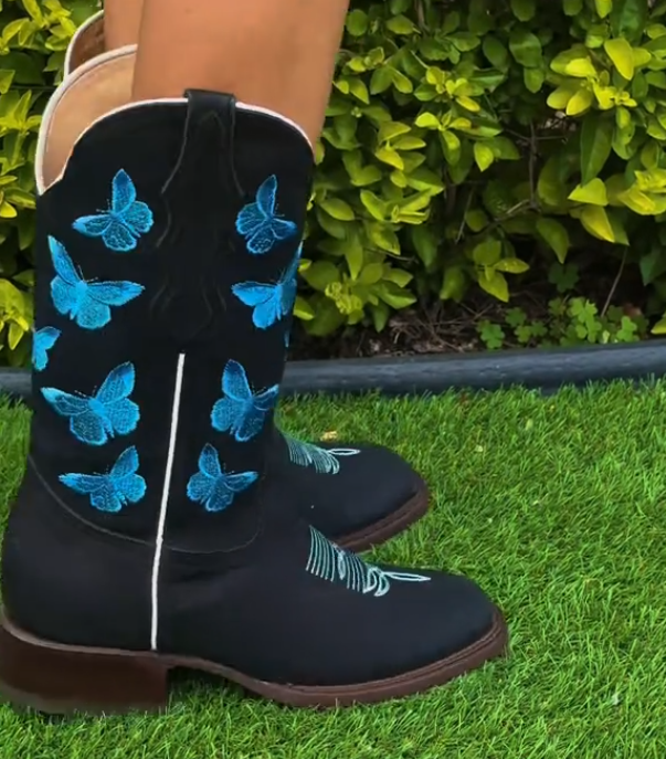 Butterfly Embroidered Vintage Women's Boots