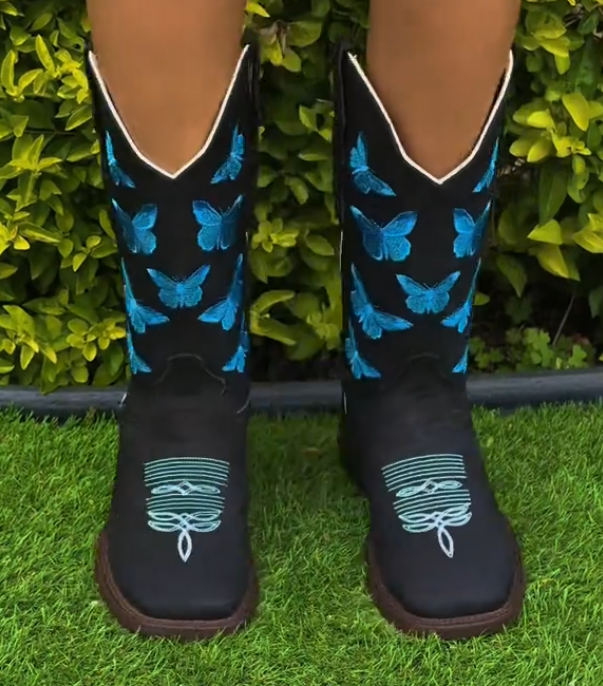 Butterfly Embroidered Vintage Women's Boots