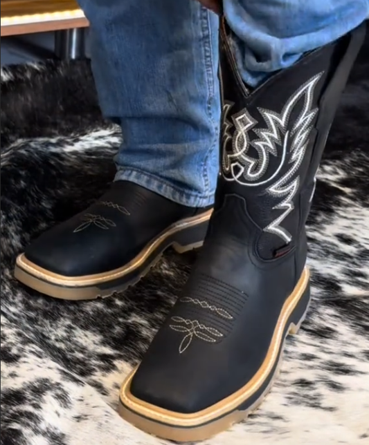 Men's Carved Western Cowboy Boots