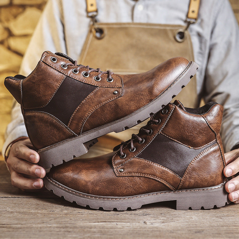 High-top Western men's cowboy boots