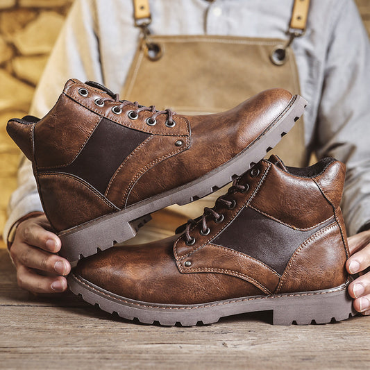 High-top Western men's cowboy boots