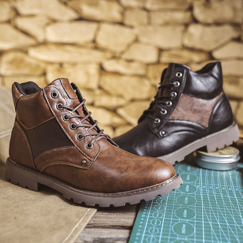 High-top Western men's cowboy boots