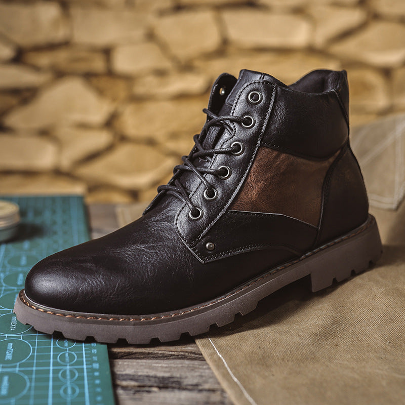 High-top Western men's cowboy boots