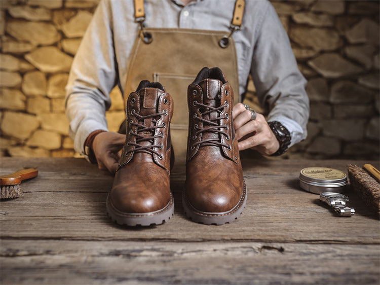 High-top Western men's cowboy boots