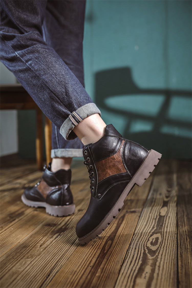 High-top Western men's cowboy boots