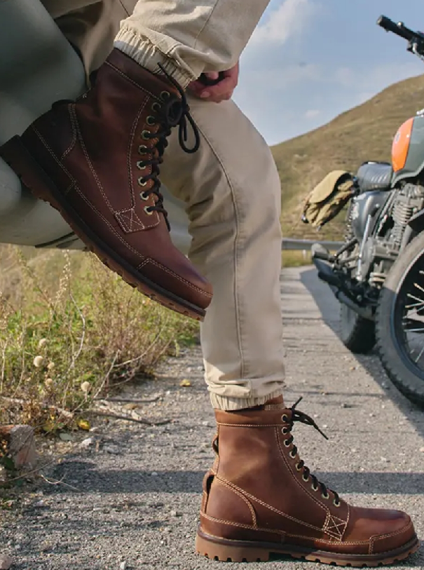 Brown casual high-top Martin boots
