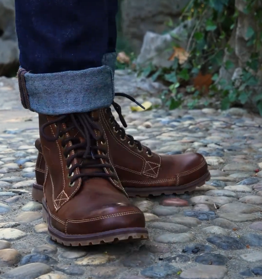 Brown casual high-top Martin boots