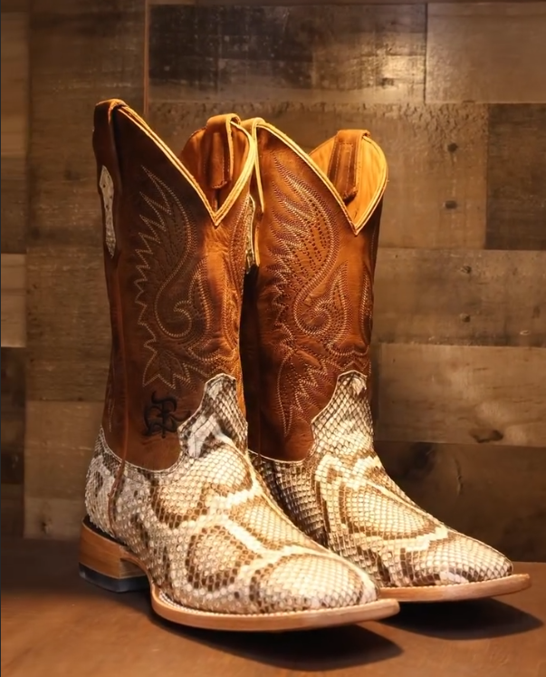 Python print matte square-toe boots