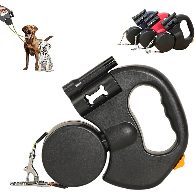 Dog leash with two straps