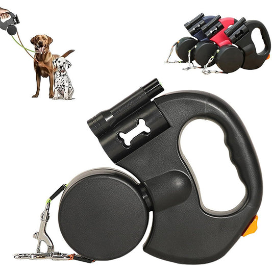 Dog leash with two straps