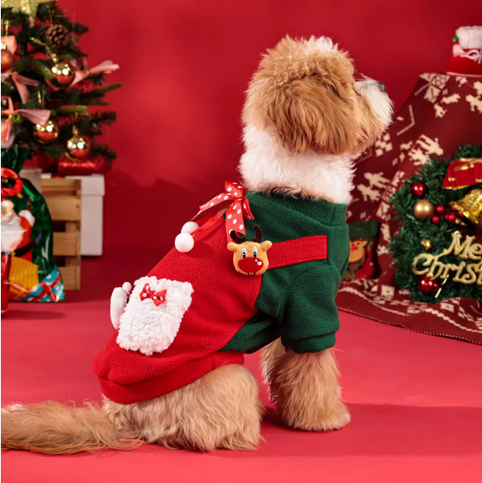 Cat and dog Christmas plush outfits