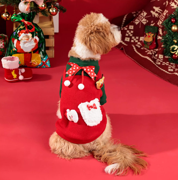 Cat and dog Christmas plush outfits
